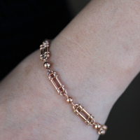 Vintage Trombone Link Rose Gold Bracelet Image